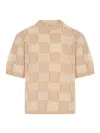 Laneus Knitted Tshirt In Neutral