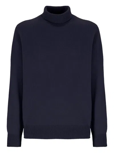 Laneus Knitted Turtleneck In Blue