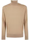 Laneus Long Sleeve Turtleneck Sweater For Men In Nude