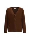 Laneus Button-up Knitted Cardigan In Brown