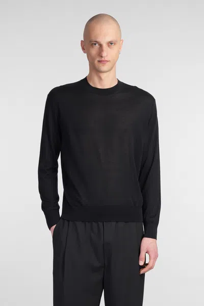 Laneus Knitwear In Black Wool And Polyester