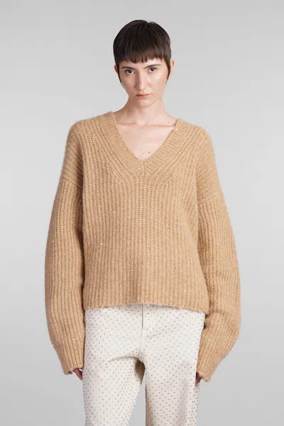 Laneus Knitwear In Camel Cashmere In Gray