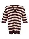 Laneus Brown Cotton Sweater In Brown