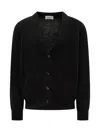 Laneus Black Cardigan With Buttons In Black