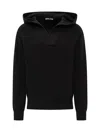 Laneus Black Hooded Sweater In Black