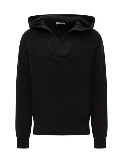 Laneus Black Hooded Sweater