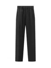 Laneus Black Pants With Elasticized Waistband In Black