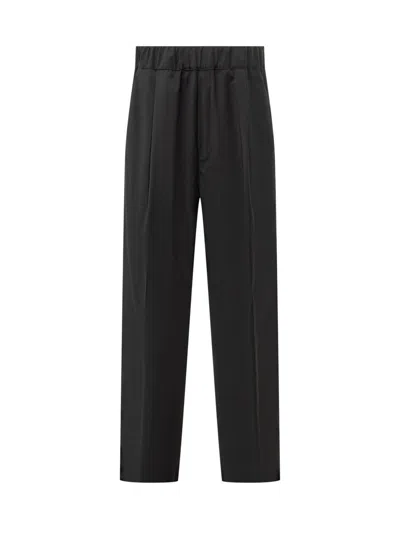 Laneus Black Pants With Elasticized Waistband