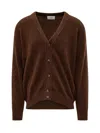 Laneus Button-up Knitted Cardigan In Brown