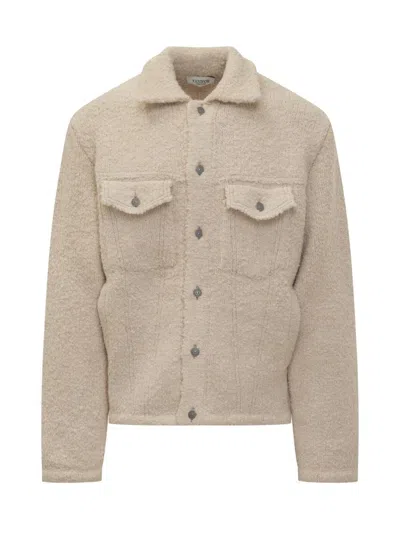 Laneus Jacket In White Shearling In Neutral