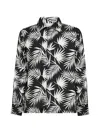 Laneus Black Viscose Pattern Shirt In Black