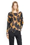 Laneus Leopard Jacquard Knit Sweater In Orange