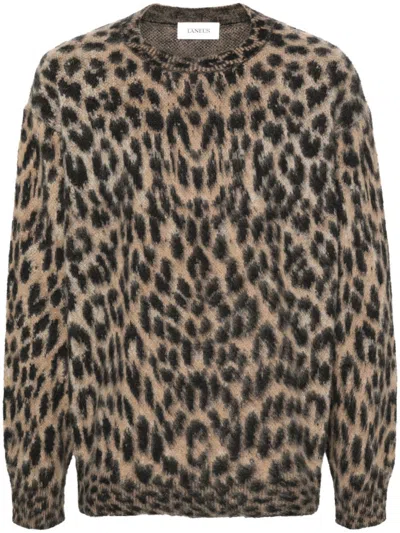 Laneus Pullover Mit Leopardenmuster In Brown
