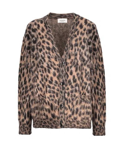 Laneus Leopard-print Button-up Cardigan In Animal Print