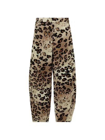 Laneus Leopard-print Trousers In Neutral