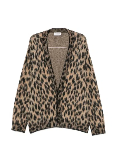 Laneus Leopard-print Knit Cardigan In Animal Print
