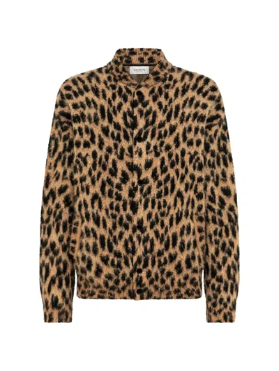 Laneus Leopard-print Knitted Jacket In Animal Print