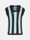 Laneus Light Blue Cotton Vest In Light Blue