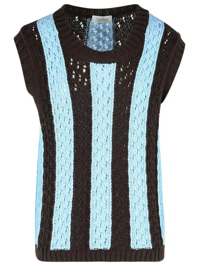 LANEUS LANEUS LIGHT BLUE COTTON VEST