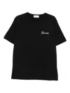 Laneus Logo-embroidered T-shirt In Black