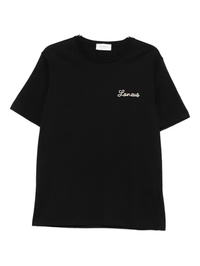Laneus Logo-embroidered T-shirt In Black