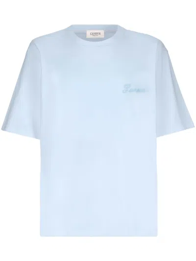 Laneus Logo-embroidered T-shirt In Blue