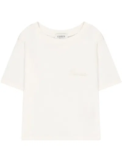 Laneus Logo-embroidered T-shirt In White