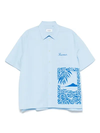 Laneus Logo-print Shirt In Blue