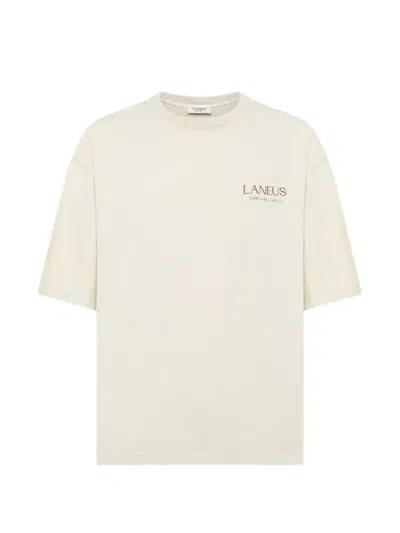Laneus Logo-print T-shirt In Neutral