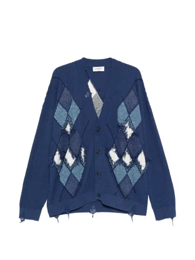 Laneus Long-sleeve Cardigan In Blue