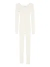 Laneus Long-sleeve Knitted Jumpsuit In Neutral