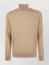 Laneus Long Sleeve Turtleneck Sweater For Men In Brown