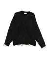 Laneus Distressed-finish Sweater In Black
