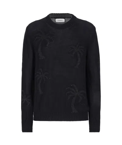 Laneus Long-sleeved Sweater In Black