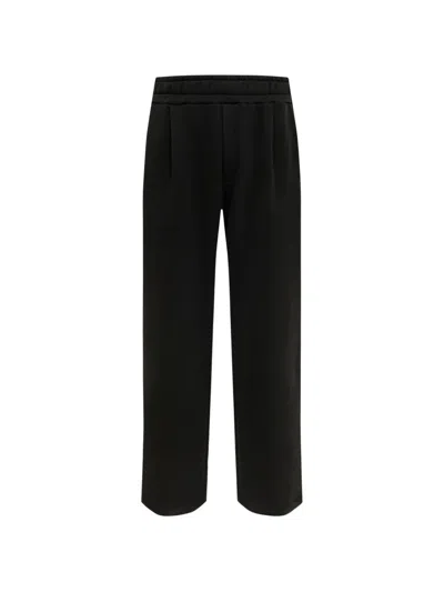 Laneus Loose-fit Pleated Track Pants In Black