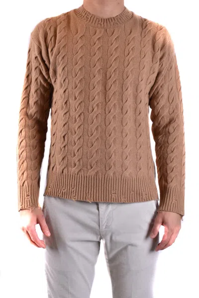 Laneus Luxurious Merino And Cashmere Knit Sweater For Men In Brown