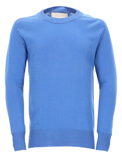 Laneus Stylish Cotton-viscose Blend Sweater In Blue