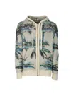 Laneus Drawstring Hooded Knitwear With Ribbed Details In Gray