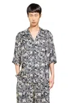 Laneus Viscose Short Sleeve Shirt In Black&white