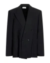 Laneus Man Blazer Black Size 40 Virgin Wool, Elastane In Black