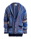 Laneus Man Cardigan Azure Size 38 Alpaca Wool, Polyamide, Polyacrylic, Virgin Wool, Cashmere In Blue