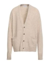 Laneus Man Cardigan Beige Size 42 Baby Alpaca Wool, Polyamide, Virgin Wool In Neutral