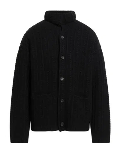 Laneus Man Cardigan Black Size 40 Merino Wool