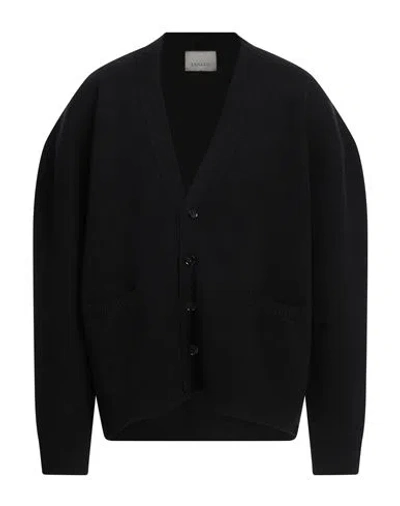 Laneus Man Cardigan Black Size 42 Wool, Cashmere