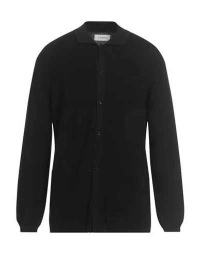 Laneus Man Cardigan Black Size 44 Cotton
