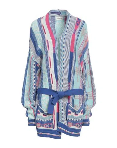 Laneus Man Cardigan Blue Size 42 Cotton