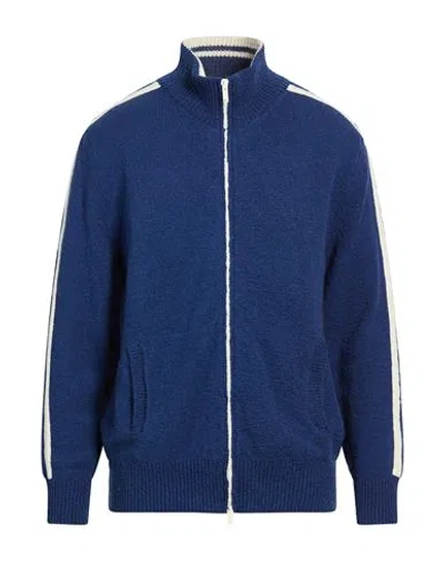 Laneus Man Cardigan Blue Size 46 Cotton, Polyamide