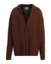 Laneus Man Cardigan Brown Size 42 Wool