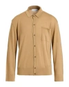 Laneus Man Cardigan Camel Size 42 Virgin Wool, Cashmere In Brown