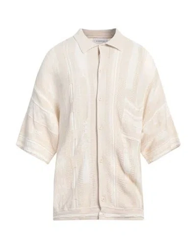 Laneus Man Cardigan Cream Size 40 Cotton